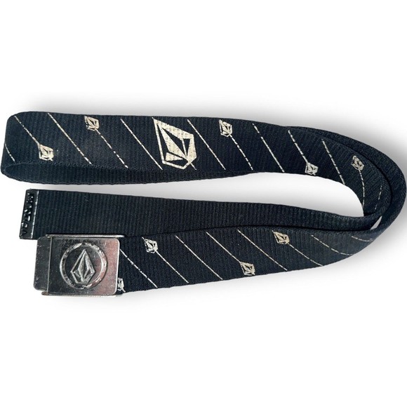 y2k Skater Belts Volcom Empyre Black Web Belts Snowboard Pants Belt Skull Grunge - Picture 7 of 16